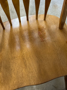 Oak Tile Top Dining Table With Butterfly Leaf and 6 Windsor Chairs