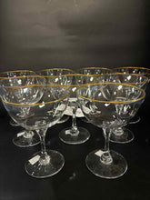 Load image into Gallery viewer, 9 Piece Lenox Clear Crystal Gold Trim Glasses