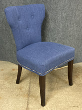 Load image into Gallery viewer, Blue Curved Back Accent Chair
