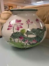 Load image into Gallery viewer, Porcelain Asian Floral White Print Planter/Urn