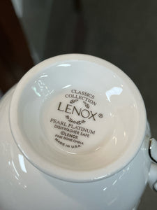 Lenox Bone China Platinum Trim White 24 Piece Cup + Saucer