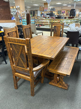 Load image into Gallery viewer, Custom Made Rustic Wood Dining Set