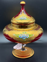 Load image into Gallery viewer, Murano Glass Ruby 2 Piece Jar