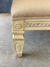 Load image into Gallery viewer, Cream/Tan Upholstered Ottoman