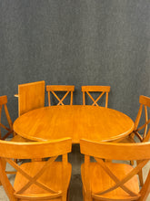 Load image into Gallery viewer, Contemporary Light Maple Dining Set with 6 Chairs and Leaf