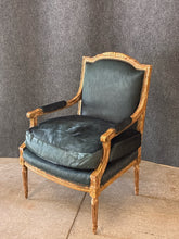 Load image into Gallery viewer, Louis XVI Style Giltwood Trim Calf Hair Upholstered Arm Chair