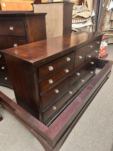 Transitional 10 Drawer Dresser in Dark Espresso Finish