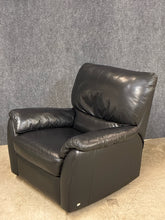 Load image into Gallery viewer, Natuzzi Italsofa Black Leather Swivel Reclining Chair