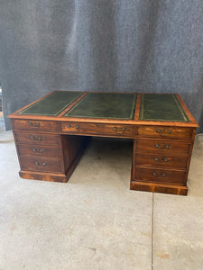 Traditional Mahogany Leather-Top Partners Desk