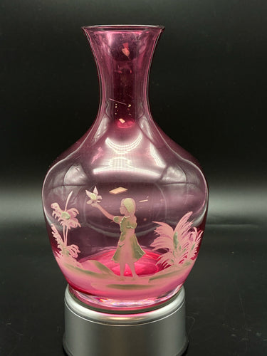 Cranberry Glass Vintage Vase
