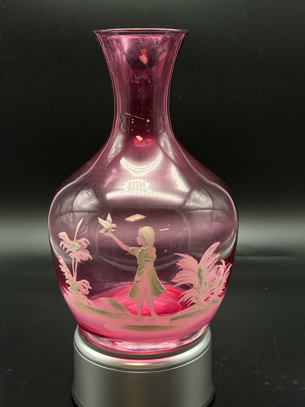 Cranberry Glass Vintage Vase
