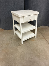 Load image into Gallery viewer, White Cottage-Style Side Table with Drawer &amp; Shelves