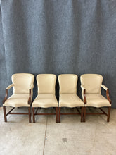 Load image into Gallery viewer, Set of 4 Rose Tarlow Melrose House Tan Leather Dining Chairs