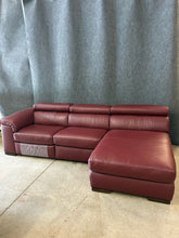 Load image into Gallery viewer, Natuzzi Burgundy Leather Sectional Sofa with Chaise