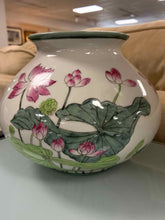 Load image into Gallery viewer, Porcelain Asian Floral White Print Planter/Urn