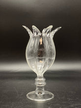Load image into Gallery viewer, Clear Art Glass Tulip Vase with Fluted Rim