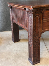 Load image into Gallery viewer, Antique Renaissance Revival Carved Quarter-Sawn Oak Executive/Library/Partner's