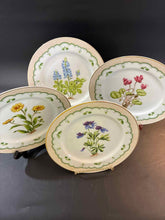 Load image into Gallery viewer, Floral Porcelain Gold Trim 8 Piece Plates