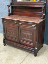 Load image into Gallery viewer, Victorian Marble-Top Sideboard with Mirror