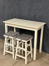 Load image into Gallery viewer, Cream Counter Height Table with 2 Cushioned Stools