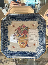 Load image into Gallery viewer, Porcelain Asian Floral Blue Print Plate