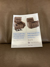 Load image into Gallery viewer, Pride Vivalift Ultra Lift Chair Leather Recliner