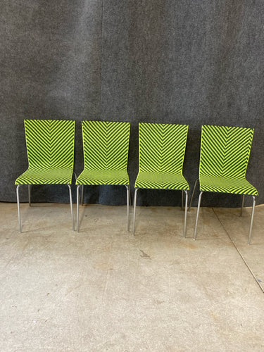 Set of 4 Modern Chevron Pattern Cafe Chairs