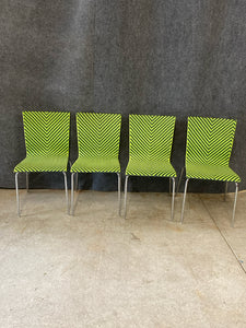 Set of 4 Modern Chevron Pattern Cafe Chairs