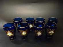 Load image into Gallery viewer, 10 Piece Glass Cobalt Beverage Set