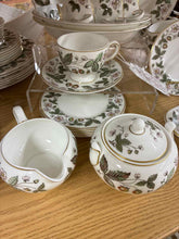 Load image into Gallery viewer, Wedgwood Gold Trim Fruit Bone China White Dinnerware set