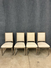 Load image into Gallery viewer, Set of 4 Wood Trim Beige Upholstered Dining Chairs