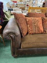 Load image into Gallery viewer, 94&quot; Upholstered Sleeper Sofa with Rolled Arms &amp; Tapestry Pillows