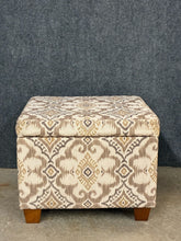 Load image into Gallery viewer, Neutral Ikat Storage Ottoman