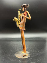 Load image into Gallery viewer, Handcrafted Metal Jazz Saxophonist Sculpture