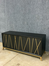 Load image into Gallery viewer, Hooker Furniture Black &amp; Gold 3-Door Credenza