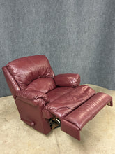 Load image into Gallery viewer, Burgundy Leather Swivel Rocker Recliner Chair