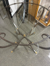 Load image into Gallery viewer, Decorative Iron Base Round Glass Table