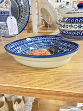 Load image into Gallery viewer, Unikat Pottery 1 Piece Heart Floral Blue Print Bakeware