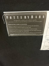 Load image into Gallery viewer, Pottery Barn Grey Leather Ottoman