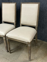 Load image into Gallery viewer, Set of 4 Wood Trim Beige Upholstered Dining Chairs