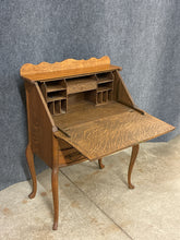 Load image into Gallery viewer, Vintage Oak Slant-Front Secretary Desk with Drawers