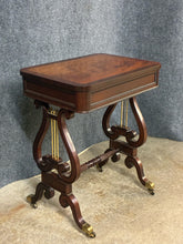 Load image into Gallery viewer, Flame Mahogany Lyre-Base Side Table