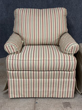 Load image into Gallery viewer, Ethan Allen Striped Upholstered Swivel Rocking Chair with Ottoman
