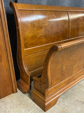 Load image into Gallery viewer, Traditional King Size Burl Wood Sleigh Bed