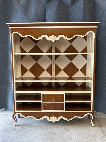 Custom French Provincial Style Painted Bookcase/Display Cabinet