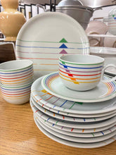 Load image into Gallery viewer, Striped Ceramic White Print Dinnerware set