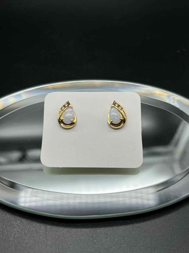 Gold Opal Earrings