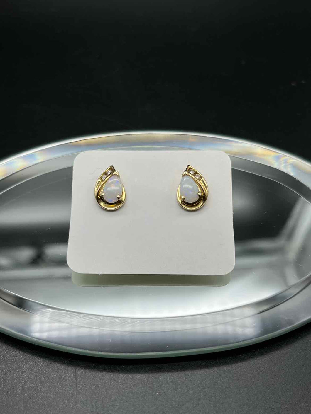 Gold Opal Earrings