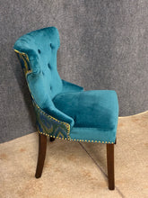 Load image into Gallery viewer, Pier 1 Imports Teal Velvet Tufted Accent Chair