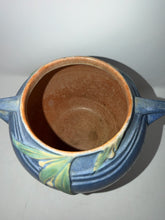 Load image into Gallery viewer, Blue Roseville Pottery Floral Vase